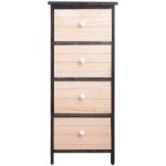 Mobili rebecca - rebecca mobili chiffonnier commode 4 tiroirs bois blanc gris shabby 81x35x25