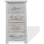 Mobili rebecca - rebecca mobili chiffonnier meuble 4 tiroirs bois blanc shabby 73x37x27