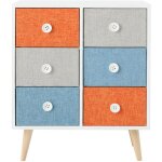 Rebecca mobili commode 6 tiroirs en bois gain d'espace moderne color� tissu