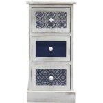 Mobili rebecca - rebecca mobili commode armoire 3 tiroirs blanc bois retro 59, 5x30x25