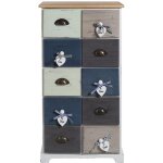 Mobili rebecca - rebecca mobili commode meuble 10 tiroirs bois blue gris blanc retro 88x48x30