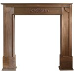 Mobili rebecca - rebecca mobili encadrement chemine decorative bois marron shabby 100x105x21