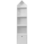 Mobili rebecca - rebecca mobili etagere etroite pour enfants 4 etageres 1 tiroir bibliotheque en bois ...