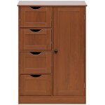 Mobili rebecca - rebecca mobili meuble de salle de bain 4 tiroirs 1 porte en bois brun armoire moderne ...
