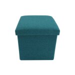 Mobili rebecca - rebecca mobili pouf repose - pieds tabouret bleu clair tissu rcipient 29x31x31