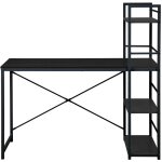 Rebecca mobili table de bureau pour pc avec biblioth�que bois noir m�tal bureau moderne