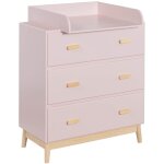 Mobili rebecca - table  langer crossandra 100x80x42 mdf pin rose marron scandinave  monter