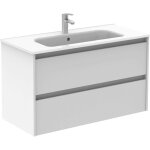 Ensemble de meubles de salle de bains avec 2 tiroirs compacts sansa - royo couleur : blanc brillant - ...