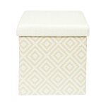 The home deco factory - pouf coffre pliable 'tress�' 38cm blanc