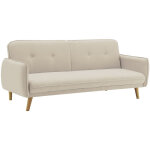 Mobilier deco - karlovy - canapé 3 places clic clac en tissu beige Mobilier deco - karlovy - canapé 3 places clic clac en tissu beige