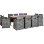 Mobilier � d�ner ext�rieur 13pcs coussins poly rotin anthracite vidaxl