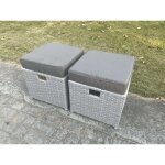 Mobilier de jardin ext�rieur 2 pcs petit tabourets gris clair repose - pied - fimous