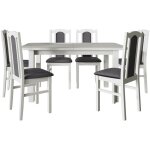 Salle  manger complte victorville 273, blanc, 76x80x140cm, diamtre: 0, nombre de places: 6, style: ...