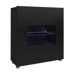 Mobilier1 - buffet tivdalu 100, noir + noir brillant, 107x100cm, le nombre de portes: 035cm, stratifi�, ...