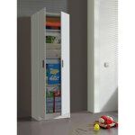 Mobimarket - armoire polyvalente avec deux portes battantes et trois �tag�res r�glables, couleur blanche, ...