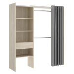 Mobimarket - dressing extensible laurent - l. 110 / 160 cm - coloris : chêne et gris Mobimarket - dressing extensible laurent - l. 110 / 160 cm - coloris : chêne et gris