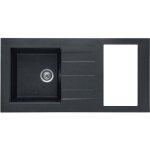 Moderna Évier pour cuisinette 120 cm ontario en résine noir pailleté Moderna Évier pour cuisinette 120 cm ontario en résine noir pailleté
