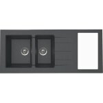 Moderna �vier pour cuisinette 140 cm ontario en r�sine noir paillet�