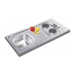 Moderna - vier inox 1 bac et 1 égouttoir - avec plaques électriques Moderna - vier inox 1 bac et 1 égouttoir - avec plaques électriques