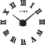 Moderne diy grande horloge murale chiffre romain grande montre 3d autocollant horloge murale montre home ...