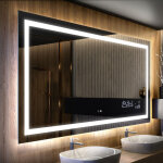Artforma - moderne miroir avec led illumination salle de bain 90x90 cm sur mesure led lumineux miroir ...