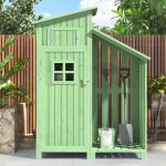 Modernluxe - abri de jardin en bois de sapin - remise  outils avec 2 tagres intgres - h 173 cm - ...