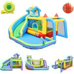 Aire de jeux multifonctionnel - ch�teau gonflable avec souffleur?toboggan?piscine?trampoline et filet ...