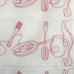 Modulable brod� ustensiles de cuisine rouge 45x90 cm