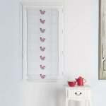 Modulable aux broderies de poules bordeaux 90x90 cm