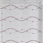 Modulable aux broderies de vagues bordeaux 45x120 cm
