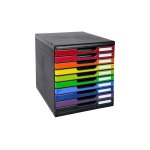 Exacompta - module de classement modulo 10 tiroirs - noir / assortis