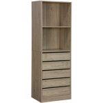 Sweeek - module dressing avec 5 tiroirs et 2 tagres. naturel. panneaux stratifis