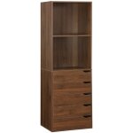 Sweeek - module dressing avec 5 tiroirs et 2 �tag�res. noyer. panneaux stratifi�s