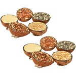 Moiti�s de noix de coco de nourriture d'oiseaux 10 pcs 290 g vidaxl