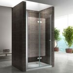Saniverre - mona porte de douche pliante h 195 cm largeur r�glable de 100 � 104 cm verre transparent