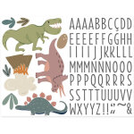 Autocollant mural pour enfants avec prnom dinosaures