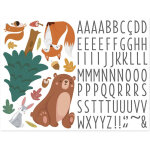 Autocollant mural pour enfants avec pr�nom animaux de for�t