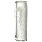 Le monde des animaux - grand presse - papier m�duse en verre 18. 5 cm - blanc