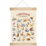 Sud trading - kakemono abcdaire animaux en bois