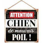 Plaque mtallique - attention chien de mauvais poil