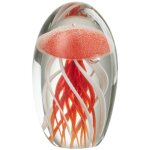 Jolipa - presse - papier m�duse rouge en verre 11 cm
