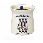 Sardy - pot � sel en fa�ence avec cuill�re en bois