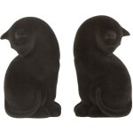 Serre - livres chat en résine velours noir Serre - livres chat en résine velours noir