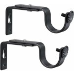 Supports de tringle  rideau rglable support de barre de rideau 20 - 28mm (noir) 2pcs, starlight