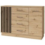 Monmobilierdesign - artiz commode en bois avec 2 portes et 4 tiroirs moderne design