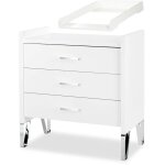 Monmobilierdesign - blanka commode enfant avec pieds m�tal et plan � langer amovible blanc