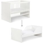 Monmobilierdesign - dalia lit évolutif bébé convertible en lit enfant blanc 140x70 Monmobilierdesign - dalia lit évolutif bébé convertible en lit enfant blanc 140x70