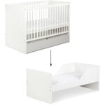 Monmobilierdesign - dalia lit volutif bb convertible en lit enfant blanc 140x70 + tiroir