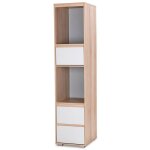 Monmobilierdesign - dalia meuble colonne avec 2 niches de rangement et 3 tiroirs style urbain htre