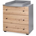 Monmobilierdesign - pauline commode bb avec plan  langer amovible bois / gris